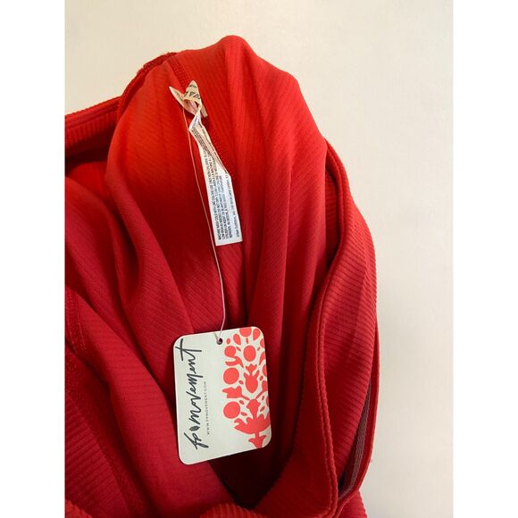 NWT Free People FP Movement Hard To Forget Red Ribbed Flare Leg SIZE MEDIUM - Picture 7 of 7